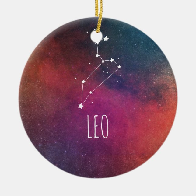 Leo Astrology Ceramic Ornament (Front)