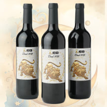 Leo Astrology Dad Wine Label