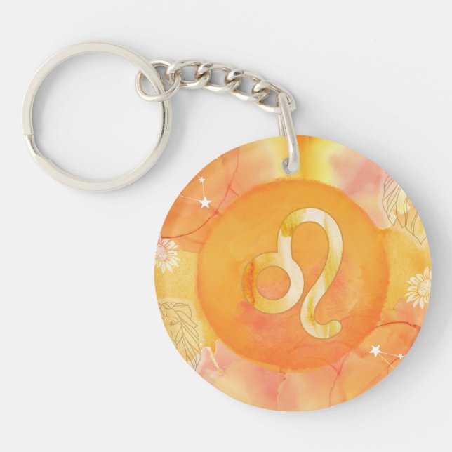Leo Astrology Zodiac Keychain – Radiant Power (Front)