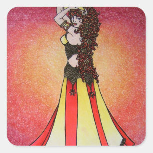 Leo Belly Dancer Square Sticker