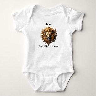 Leo Birth Sign, Lion, Ruled By The Heart,  Baby Bodysuit