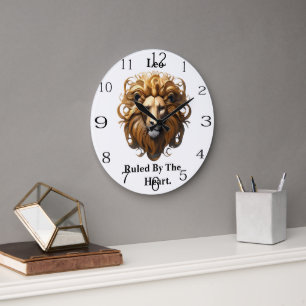 Leo Birth Sign, Lion, Ruled By The Heart, Large Clock