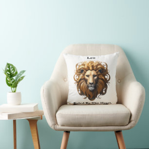 Leo Birth Sign, Lion, Ruled By The Heart,  Throw Pillow