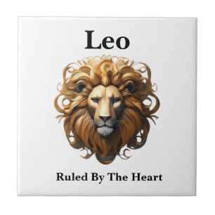 Leo Birth Sign, Lion, Ruled By The Heart,  Tile