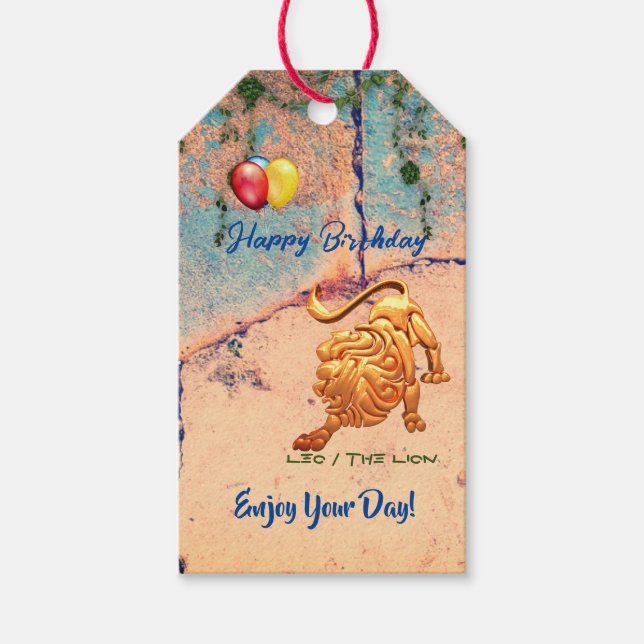 Leo Birthday Gift Tags (Front)
