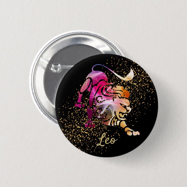 Leo  - Birthday Sign 2 Inch Round Button (Front & Back)