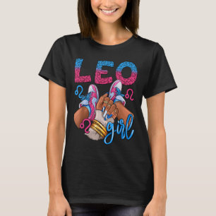 Leo Black Girl Birthday Women Sneakers Nails Zodia T-Shirt