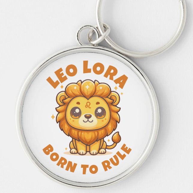 Leo Born to Rule Keychain (Front)