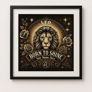 Leo “Born to Shine” Glossy Poster