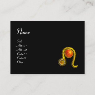 LEO ,bright vibrant black red yellow topaz Business Card
