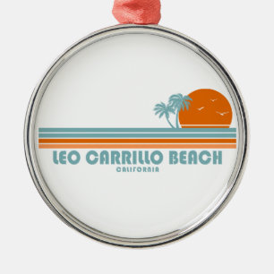 Leo Carrillo Beach California Sun Palm Trees Metal Ornament