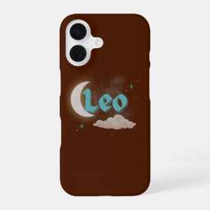 Leo Celestial Moon Cloud Stars Astrology Art iPhone 16 Case