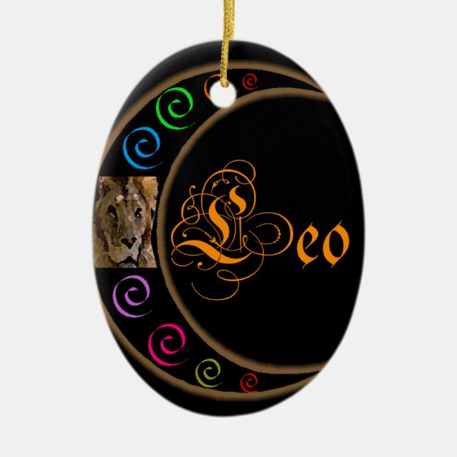 Leo Ceramic Ornament (Front)