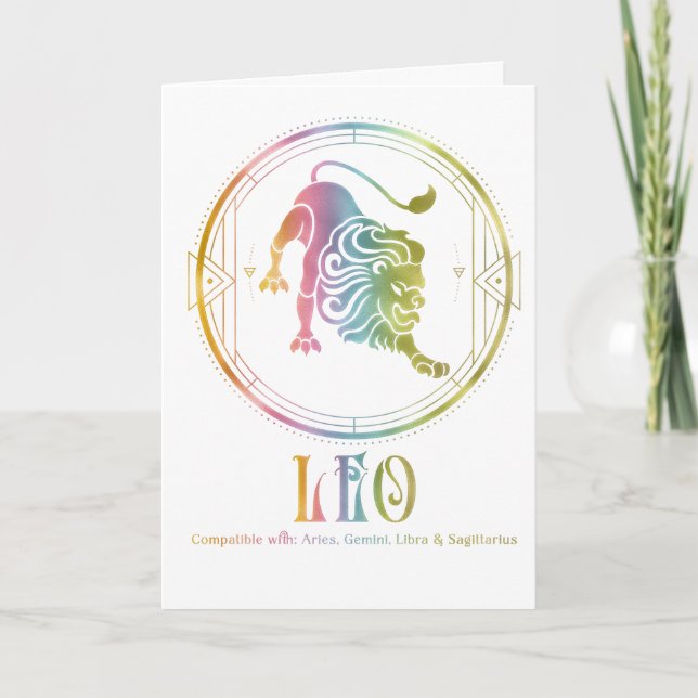 Leo Compatibility Birthday Greeting Card (Front)
