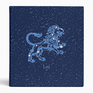 Leo Constellation and Zodiac Sign with Stars Binder