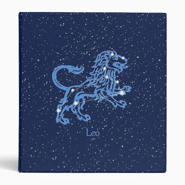 Leo Constellation and Zodiac Sign with Stars Binder (Front)