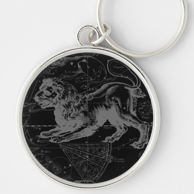 Leo Constellation Hevelius 1690 Decor Keychain (Front)