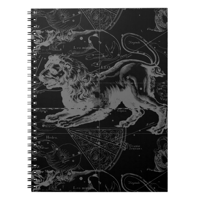 Leo Constellation Hevelius 1690 Decor Notebook (Front)