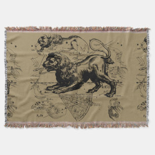 Leo Constellation Hevelius 1690 July 23  August 22 Throw Blanket