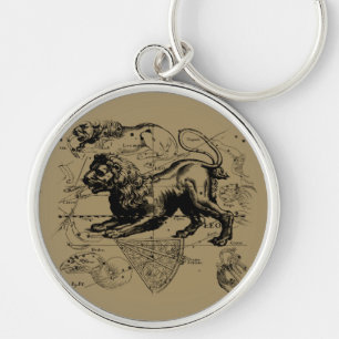 Leo Constellation Map Hevelius circa 1690 Keychain