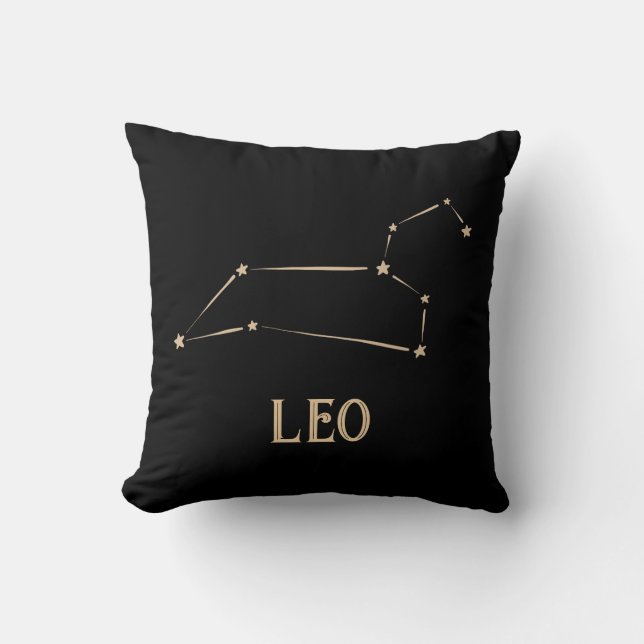 Leo Constellation Throw Pillow (Front)
