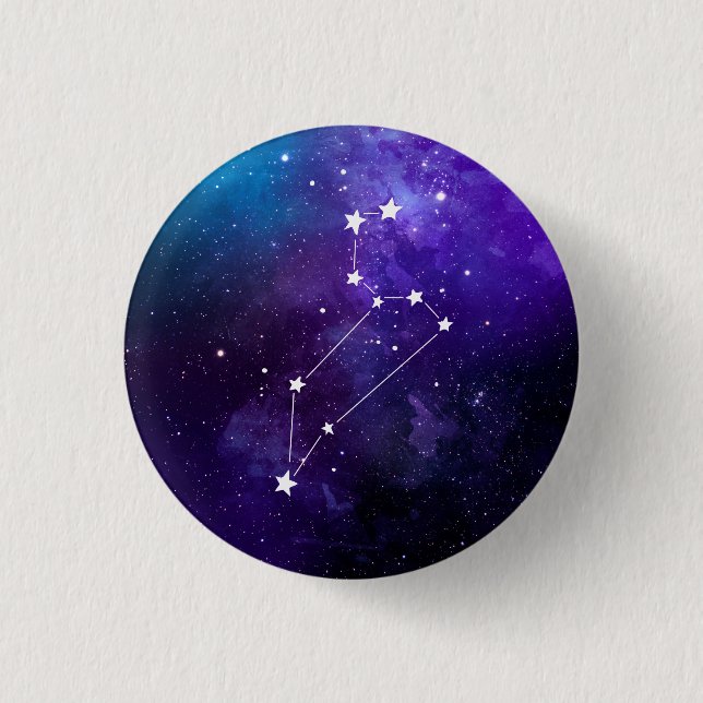 Leo Constellation Zodiac 1 Inch Round Button (Front)