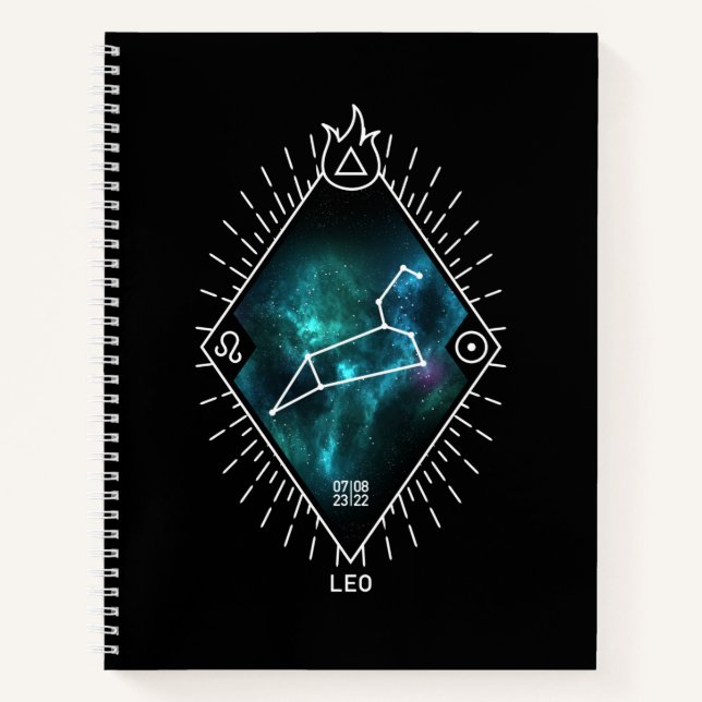 Leo Constellation & Zodiac Symbol Notebook (Front)