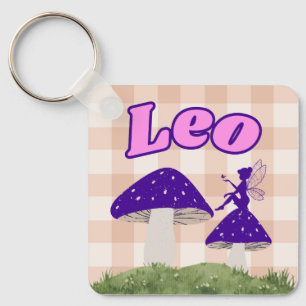 Leo Cottagecore Aesthetic Fairy Mushroom Design Keychain