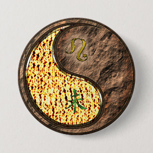 Leo & Earth Goat 3 Inch Round Button