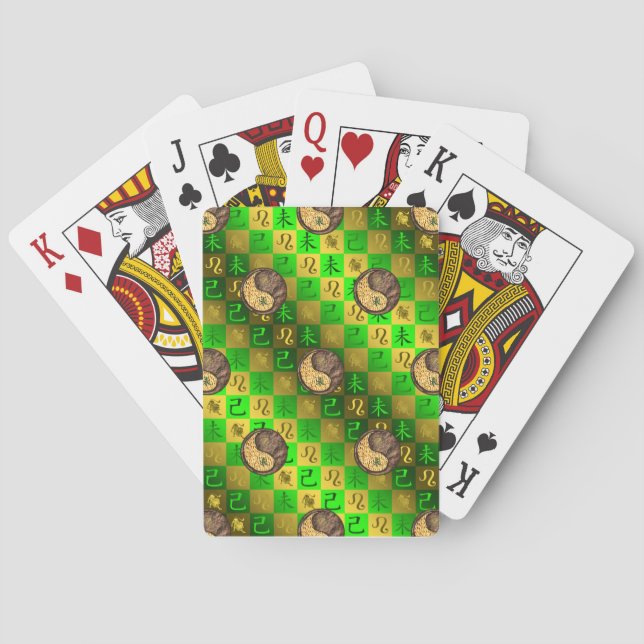 Leo & Earth Goat Playing Cards (Back)