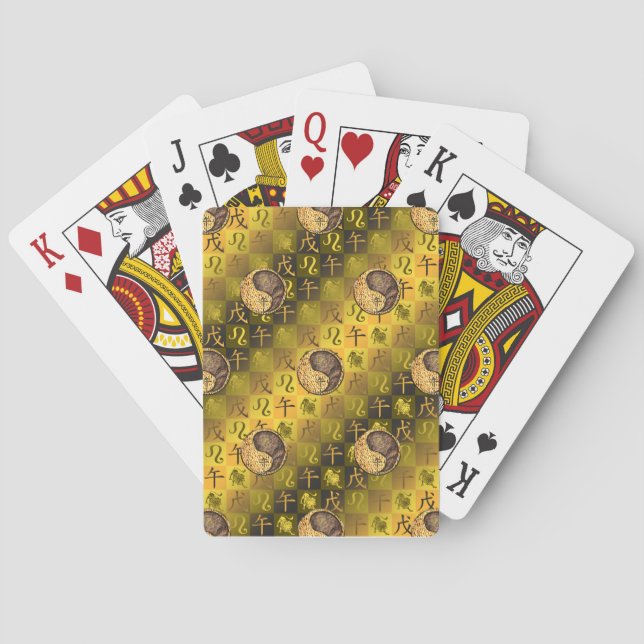 Leo & Earth Horse Playing Cards (Back)
