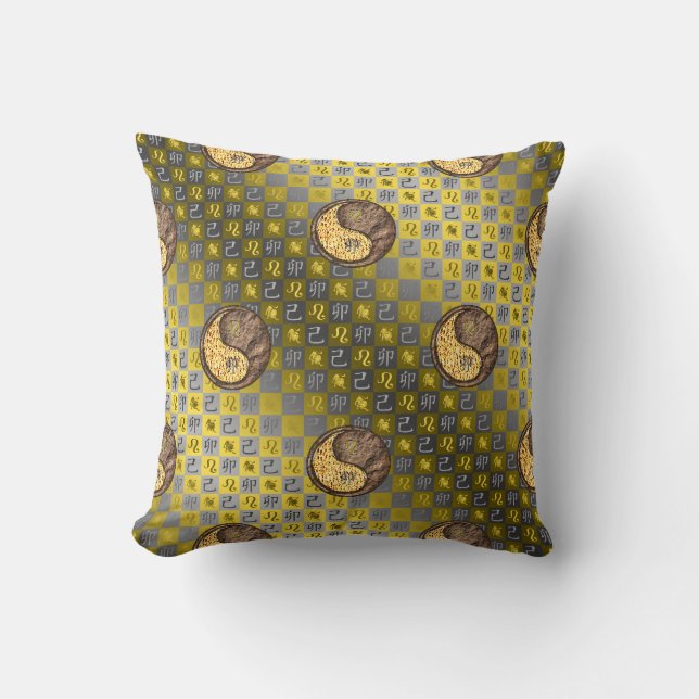Leo & Earth Rabbit Throw Pillow (Front)