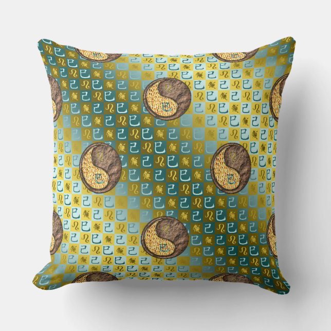 Leo & Earth Snake Throw Pillow (Front)