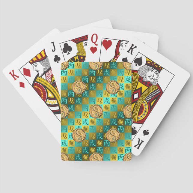 Leo & Fire Dog Playing Cards (Back)