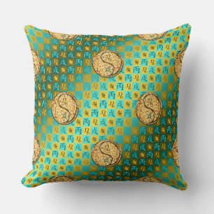Leo & Fire Dog Throw Pillow