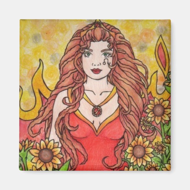 Leo Fire Goddess Magnet (Front)