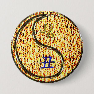 Leo & Fire Ox 3 Inch Round Button
