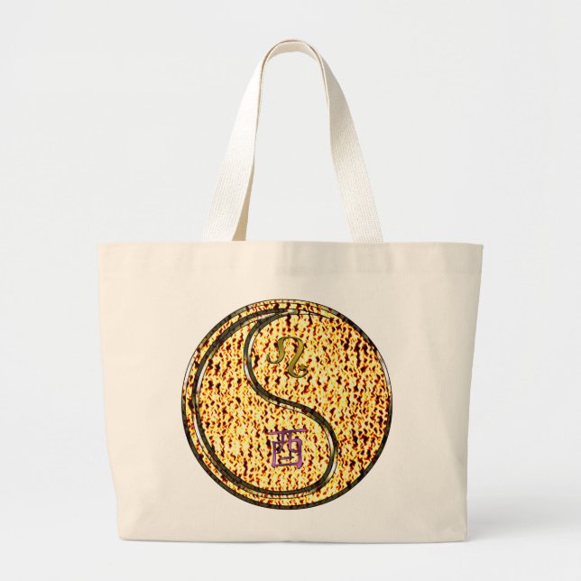 Leo & Fire Rooster Large Tote Bag (Front)