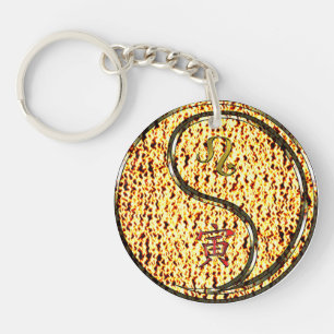 Leo & Fire Tiger Keychain