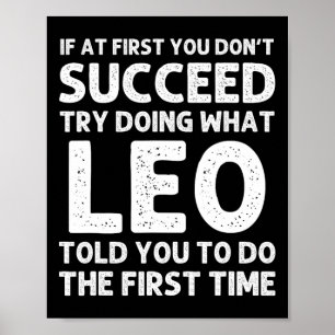 Leo Gift Name Personalized Birthday Funny Christma Poster