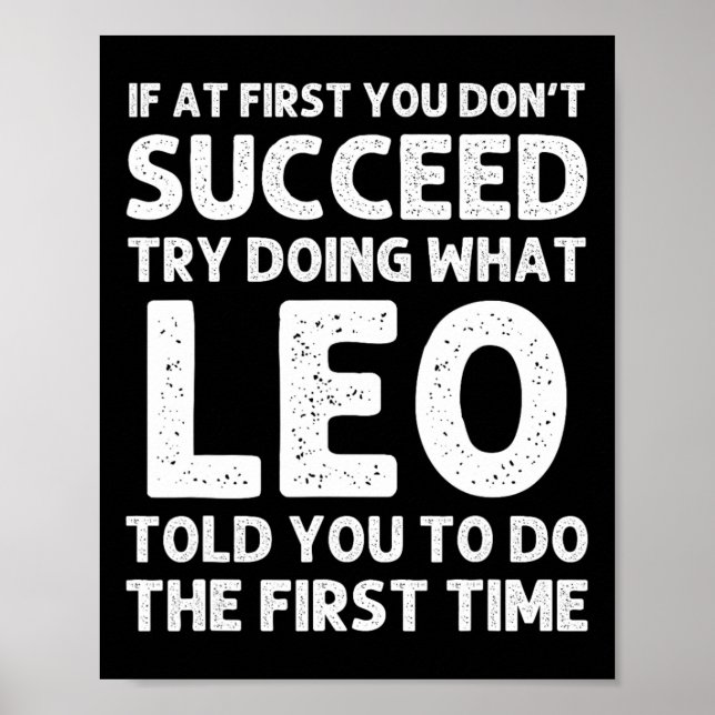 Leo Gift Name Personalized Birthday Funny Christma Poster (Front)