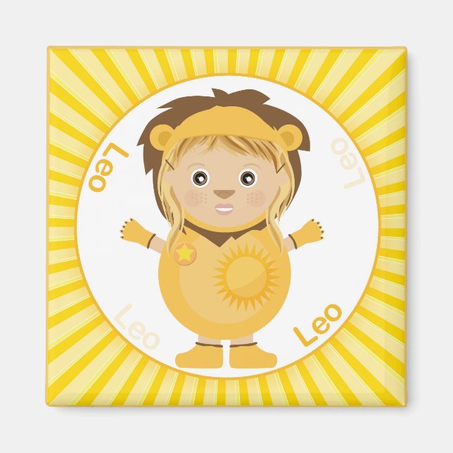 Leo Girl Caractère Magnet (Devant)