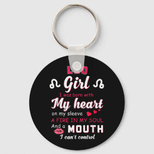 Leo Girl Funny Quote With Zodiac Sign Birthday Keychain