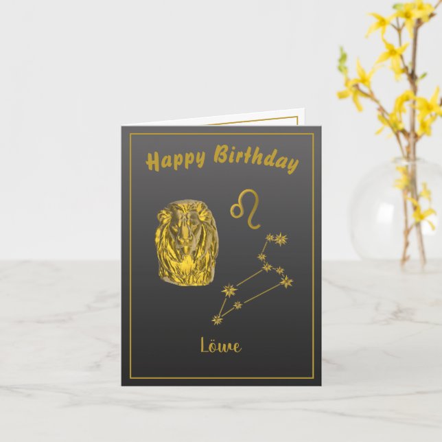 Leo, gold card (Yellow Flower)