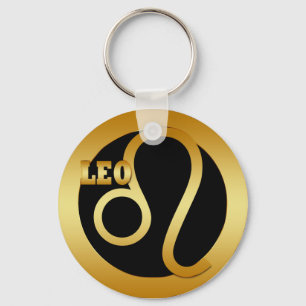 LEO GOLD ZODIAC SIGN KEYCHAIN