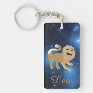 Leo golden sign keychain