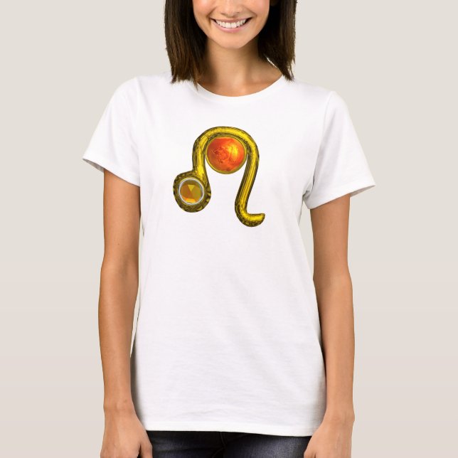 LEO , Golden ,Zodoac Birthday Jewel T-Shirt (Front)