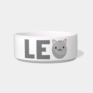 Leo Grey or Ginger Cat Bowl