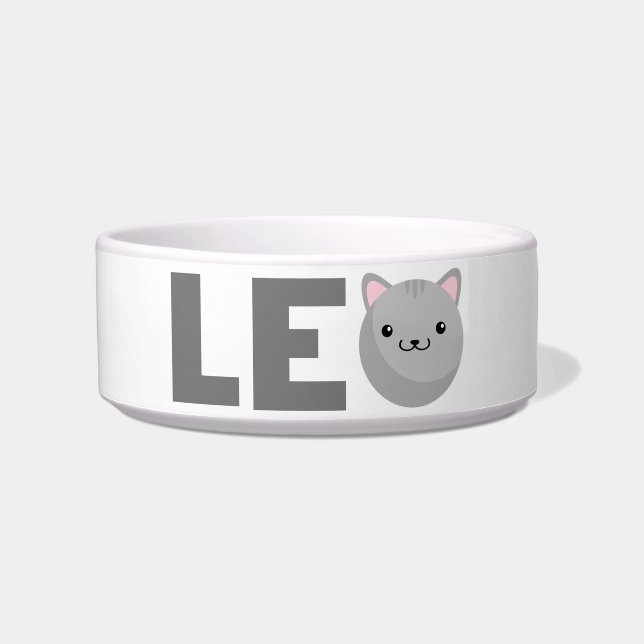 Leo Grey or Ginger Cat Bowl (Front)