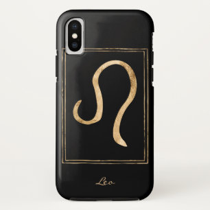 Leo hammered gold astrology birthday zodiac Case-Mate iPhone case
